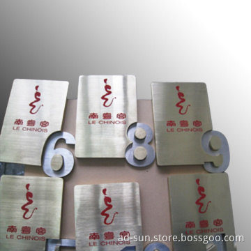 High Grade Steel Painted Logo Used in Hotel with Special Shape Oorplate Signage